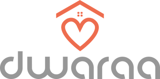 DWARAA logo: a house roof over a heart above the lowercase wordmark dwaraa